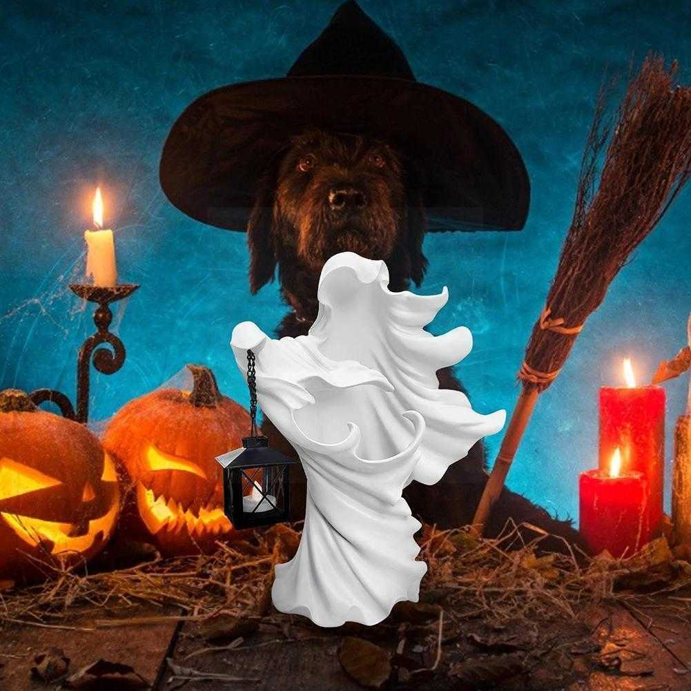 

Witch Resin Lantern Sculpture Hell Messenger Halloween Home Decoration Party Outdoor Decoration Holiday Props Horror Garden C7B5 H0902