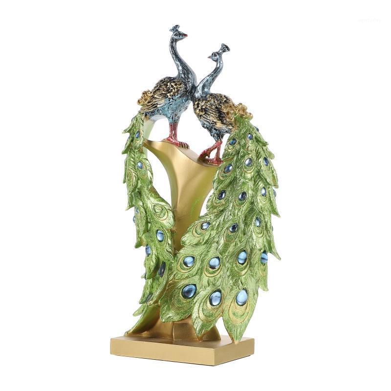 

Party Decoration 1pc Exquisite Peacocks Statue Desktop Adornment Resin Decor For Home