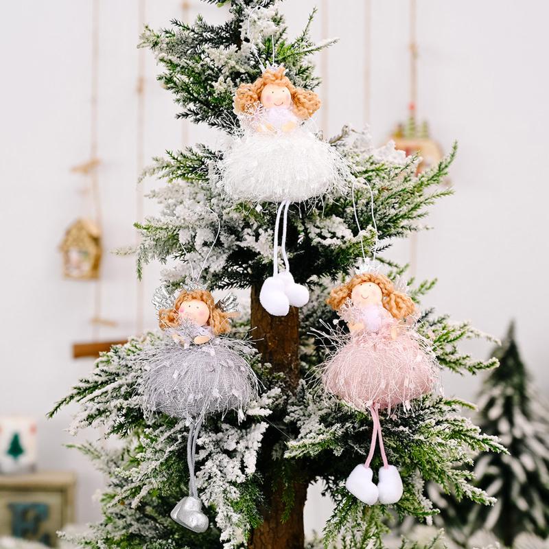 

Christmas Decorations Latest Year 2022 Plush Angel Girl Pendant Cute Dolls Toy Gift Decoration For Home Xmas Tree Decor Ornament