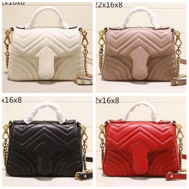 

Wholesale cowhide handbag leather shoulder bag chain purse fashion wave chain purse presbyopic card holder evening bag messenger women 57
