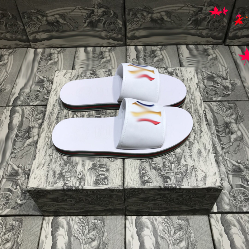 

2021 Slipper Designer Slide Summer sandals Fashion Men Beach Indoor Flat Flip Flops Leather luxurys 7Shoes mens Slippers with box Size 39-45 -H217, Black