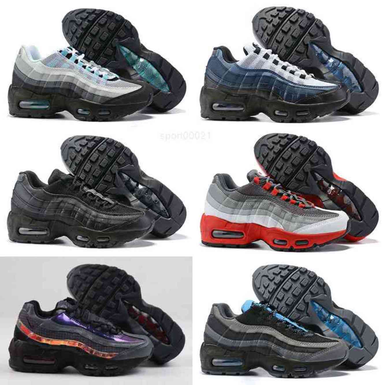 

Kids 95s Shoes Girls Boys Toddler Children OG BZT Triple Black Habanero Aqua Red Crystal Blue Sneakers