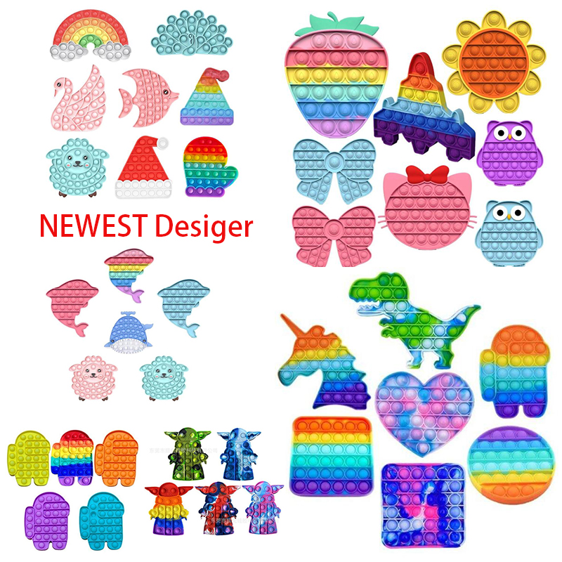 

Fidget Toys Push POP It Bubble Antistress Toy Anti-stress Soft Sensory Gifts Reusable Squeeze Stress Reliever Board Games