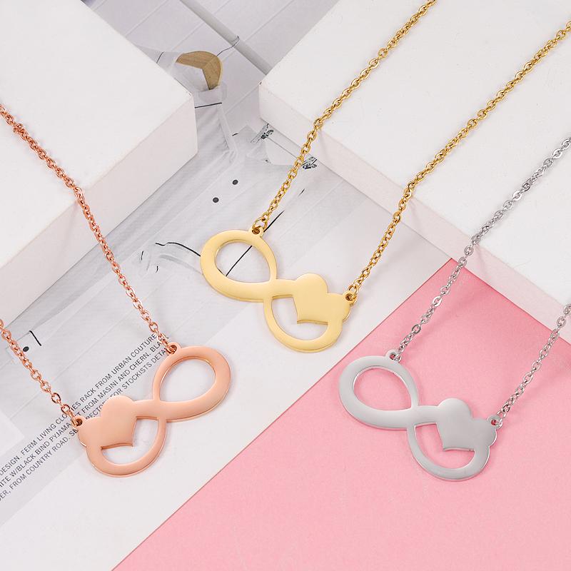 

Pendant Necklaces 20Pcs/Lot Hollow Infinity Heart Stainless Steel Cable Chain For Women's Men's Fashion Jewelry