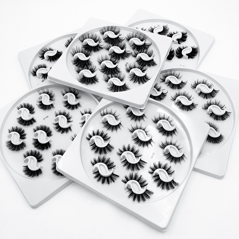 Newest Thick Natural Curly 10 Pairs 3D False Eyelashes Set Soft & Light Reusable Hand Made Fake Lashes Messy Crisscross Eyes Makeup Accessory 8 M-image-440196593