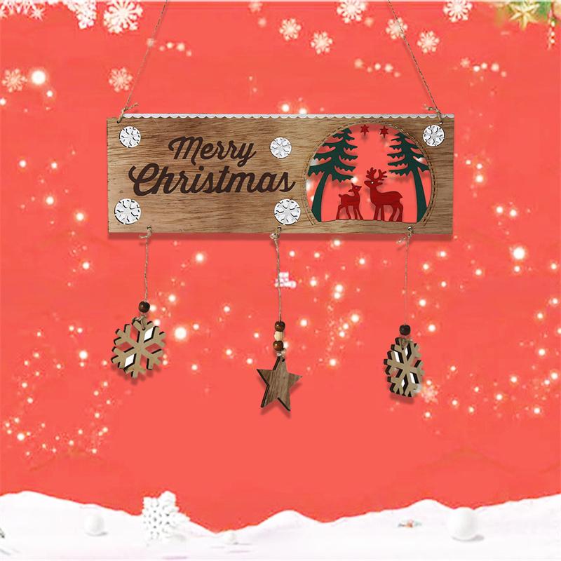 

Christmas Decorations 1pcs 2022 Year Wooden Door Hanging Sign Tree Ornament Decoration For Home Pendant Navidad Gift