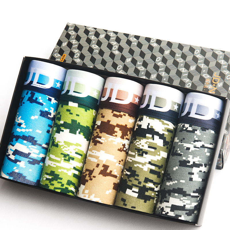 

Mens Underwear Cotton Boxers Male Breathable Panties Camouflage Shorts Brand Underpants, N10