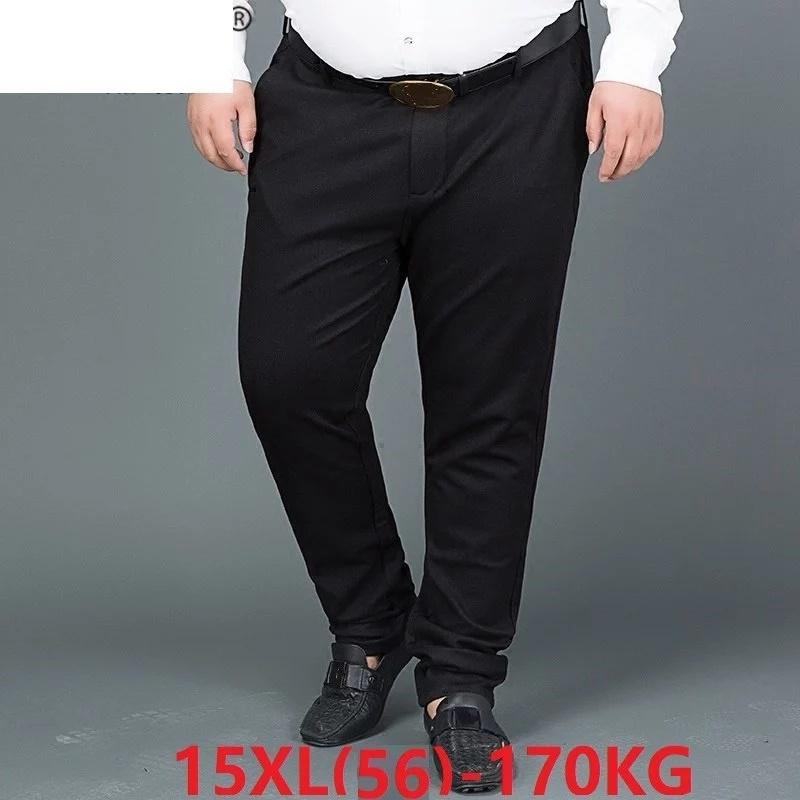 

High Quality Formal Men Plus Size 12XL 9XL 10XL Suit Pants 14XL 15XL Oversize Business Office Straight Trousers Men's Suits & Blazers, Black