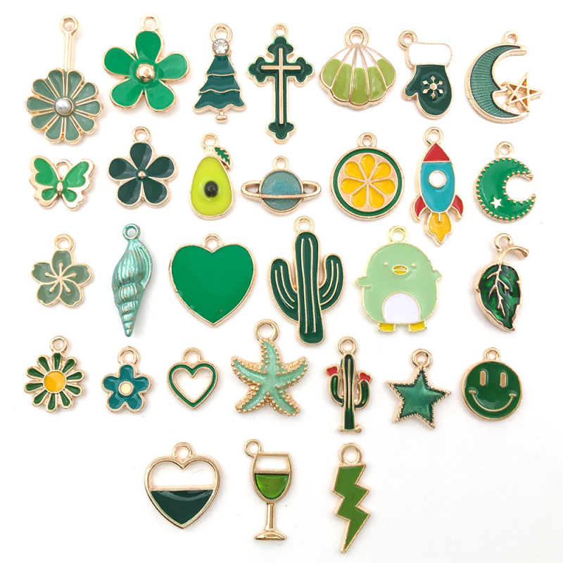 

New Styel 30pcs/set Handmade Enamel Alloy Charm for DIY Jewelry Making