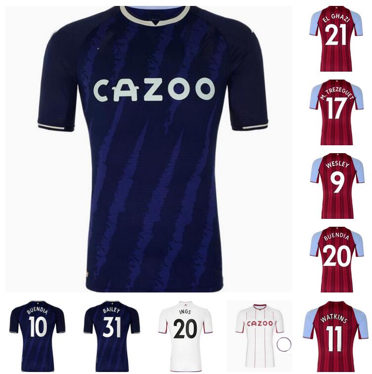 

21 22 Aston Soccer Jerseys Villa GREALISH WESLEY McGINN Buendia 2021 2022 Home El Ghazi Traoré WATKINS KODJA SANSON TARGETT Douglas Luiz football shirts