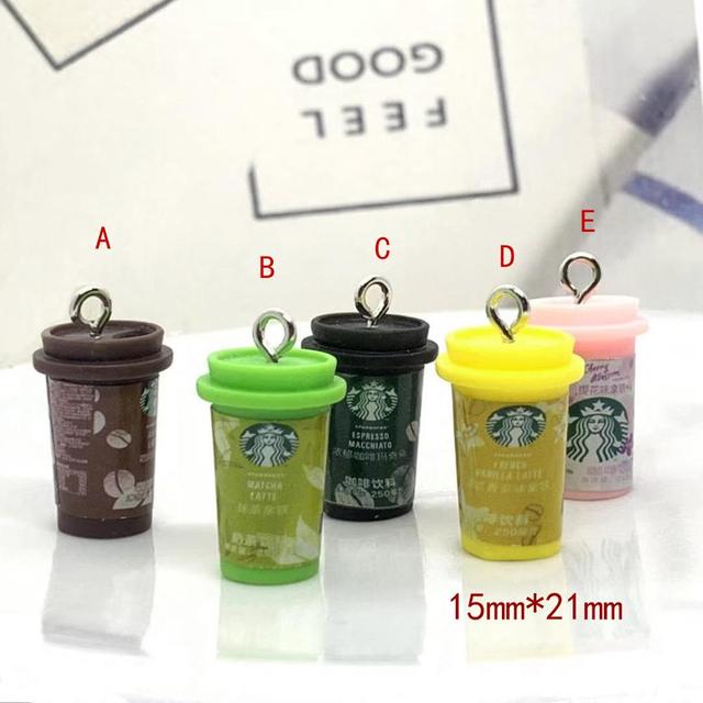 10pcs Resin Hot Drink Coffee Cup Look Charms Pendant Jewelry Crafts Findings