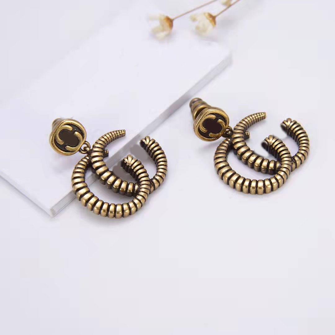 

2021 new retro old metal thread Charm earrings aretes orecchini ladies fashion jewelry