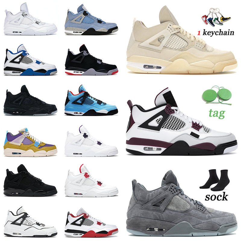 

Wholesale Jumpman 4 4s Men Basketball Shoes Sail Kaws Grey PSGS University Blue White Cement Cactus Jack Fire Red Desert Moss Black Cat Mens Womens Sneakers Trainers, D41 kaws black 40-47.jpg