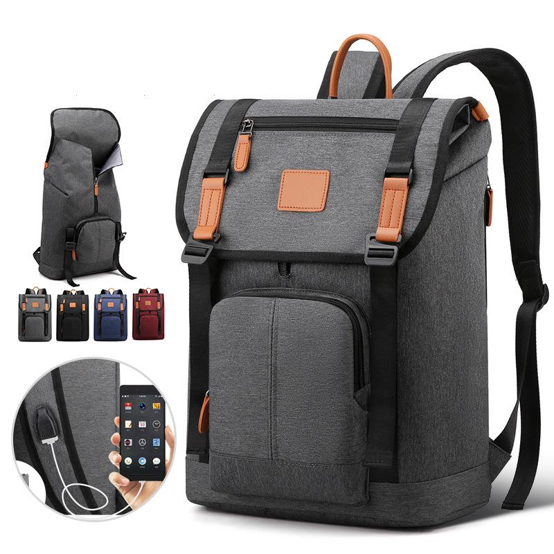 

Backpack Casual Men's Laptop 15.6 Inch Oxford Grey College Students Men, Black