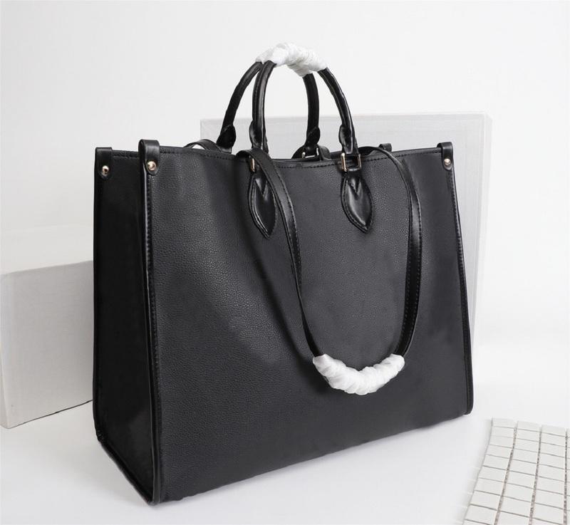 

ONTHEGO Totes bag Luxury Designer M44570/44571/44576 41cm GM size Embossed Leather handbags messenger Shopping bags shoulder Totes purse, Black