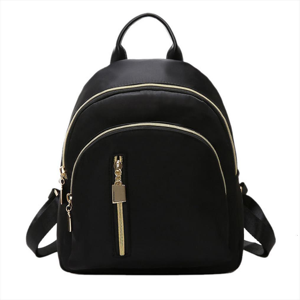 

black backpack fashion women small travel backpacks zipper closure oxford daypack schoolbag school bag set for teen bookbag