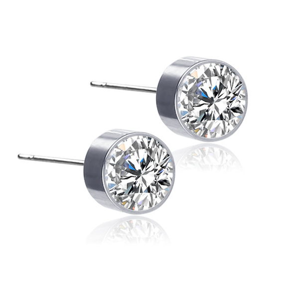 

Anti Allergy Stainless Steel Diamond Stud Earrings Crystal Women Mens Ear Stud Rings Fashion Jewelry Will and Sandy Gift