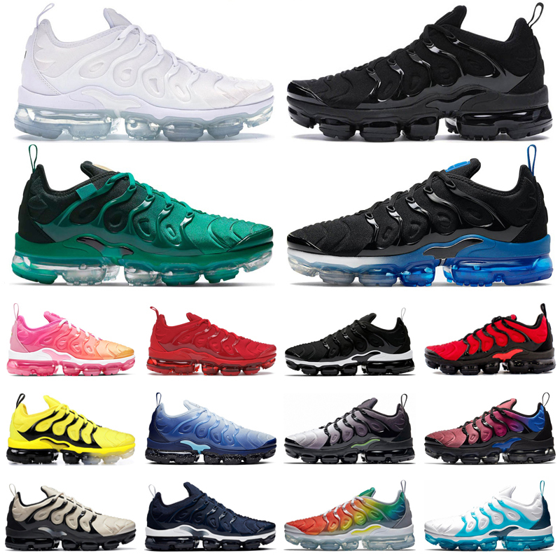 

tn plus running shoes mens trainers Triple Black White Atlanta Cool Grey Bumblebee Lemon Lime Bred womens outdoor sports sneakers size 36-47