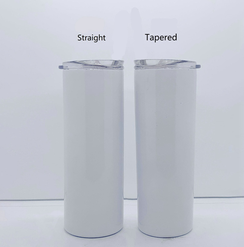

Sublimation Skinny Tumblers 20oz Blank White Tapered Straight Skinny Cup With Lid Straw 20oz Stainless Steel Vacuum Mug Sea Shipping