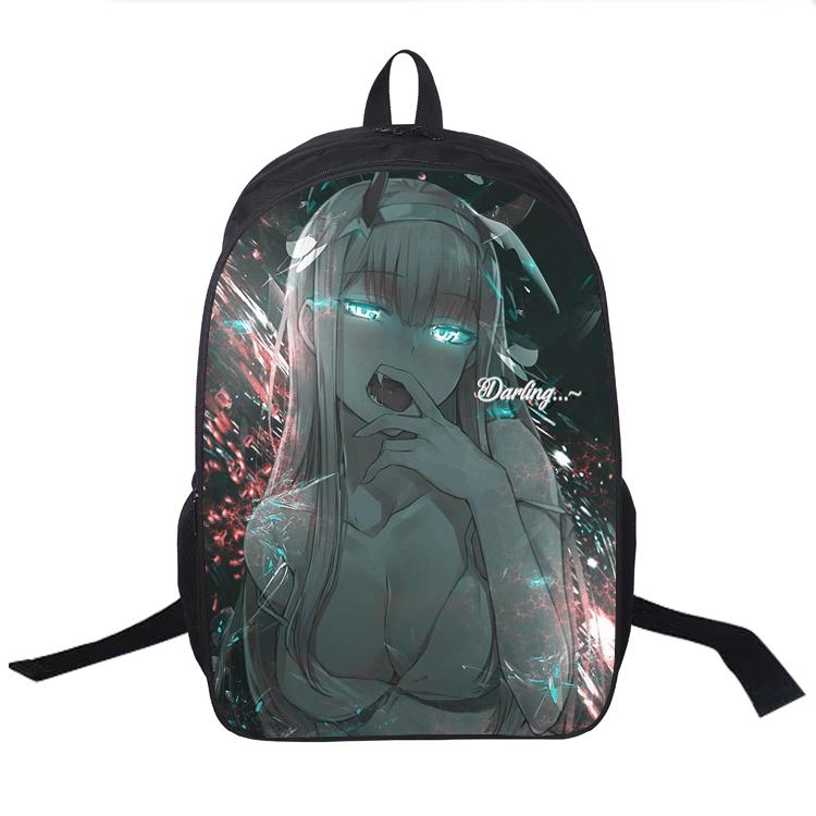 

Backpack DARLING In The FRANXX Zero Two 16 Inch School Backpacks Student Bags Large Capacity Bookbag Waterproof Teenager, 0franxx10