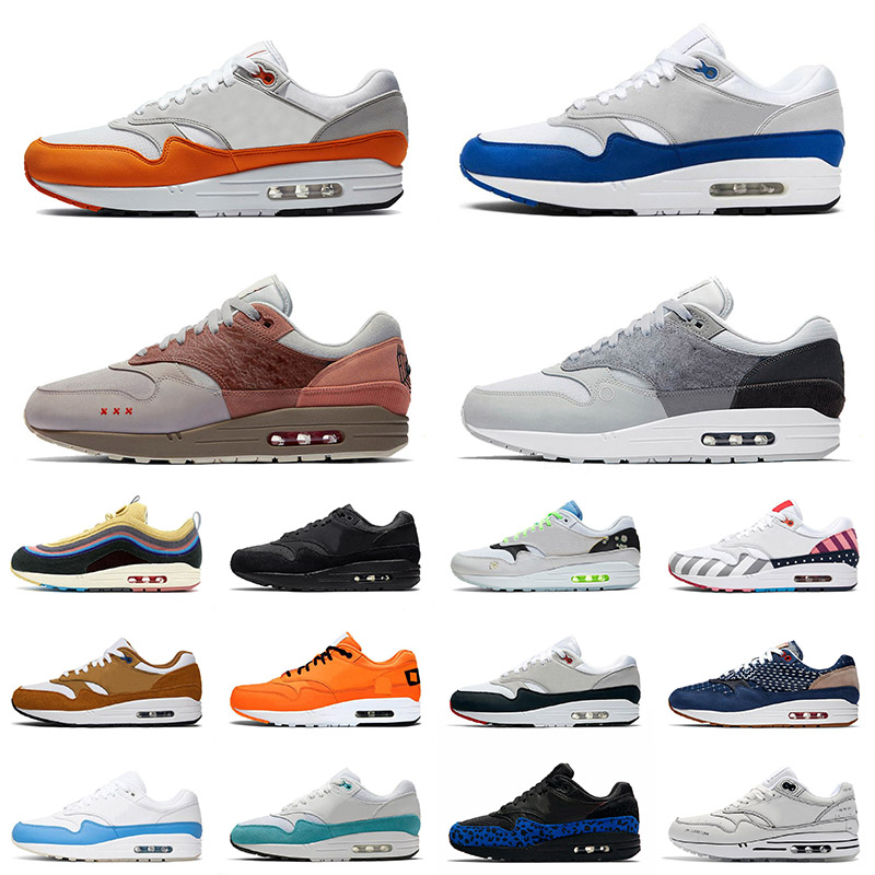 

NIK 2021 Top Quality Max 1 Cushions Running Shoes Martian Sunrise Dark Teal Green Amsterdam London Air Airamx 87 Women men Trainers Sneakers