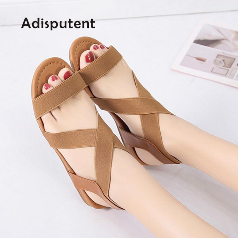 

Women Sandals Flops Flats Nice Ladies Shoes Low Heel Skidding Beach Peep-toe Fashion Casual Sandalias #, Black