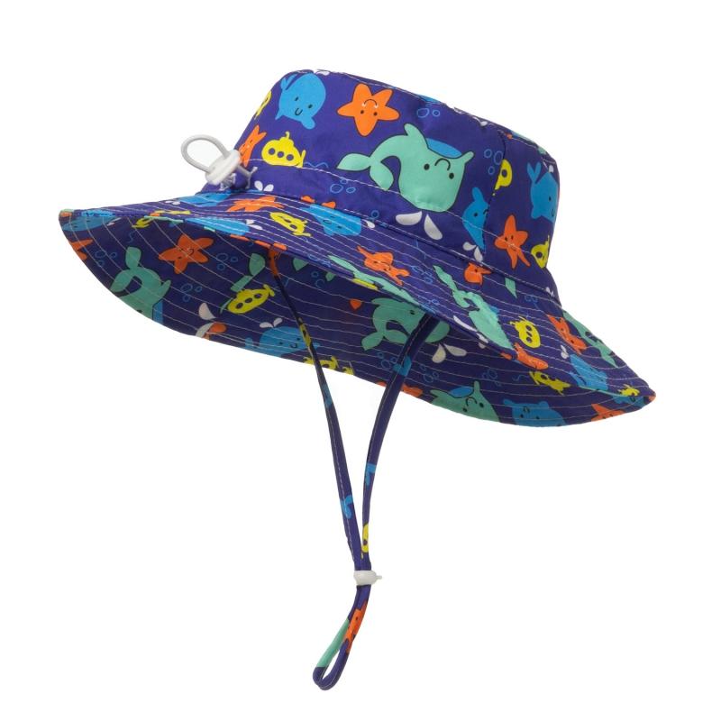 

Summer Cartoon Print Girls Boys Fisherman Hats Fashion Beach Sun Windproof Cotton Children's Accessories Caps &, Yellow