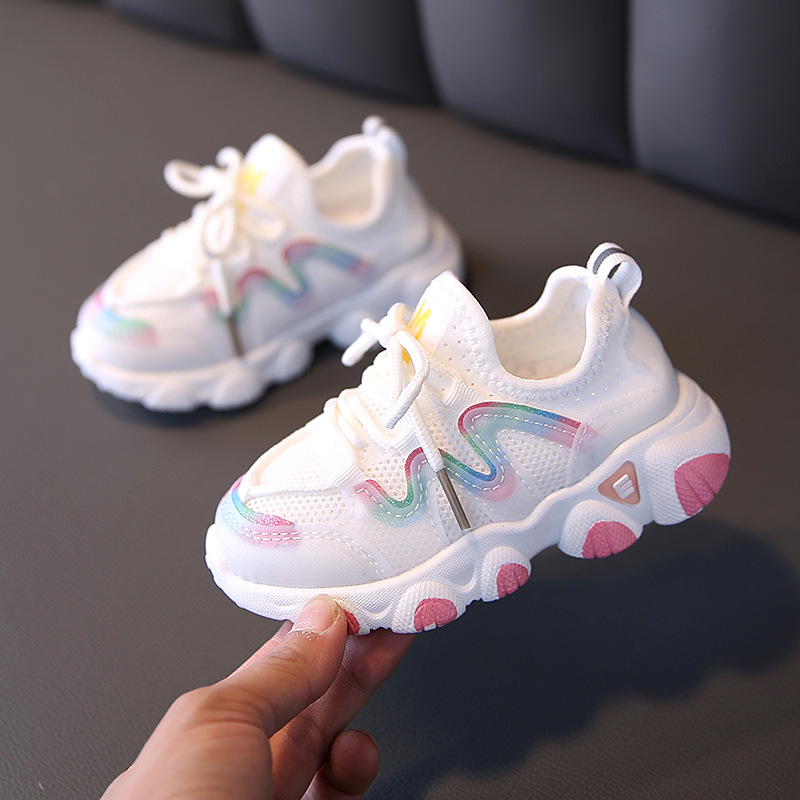 

2021 Baby Fashion Sports Shoes First Walkers 1-6 Years Baby Boys Girls Fashion Sneakers Size 21-30 Toddler Kids Running Shoes, Pink
