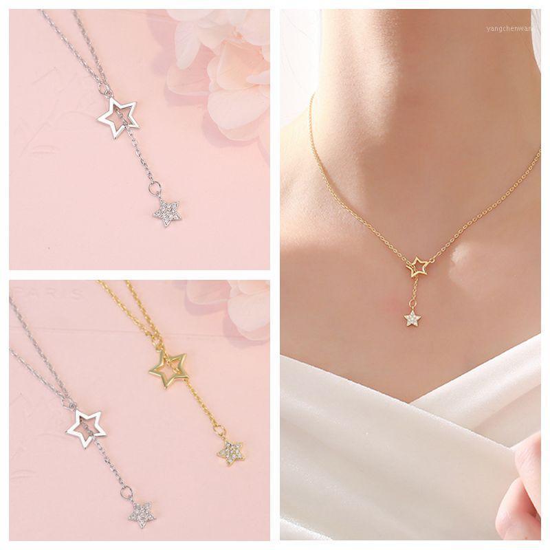 

Canner Cute Shiny Star Choker Drop Charm Necklaces Charming Woman Wedding Party Birthday Christmas Gifts Fashion Jewelry Chains