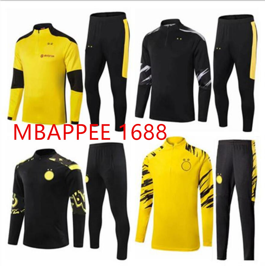 

2021 dortmund tracksuit 20 21 futbol survtement de football training suit jogging2021 chandal kit, Black