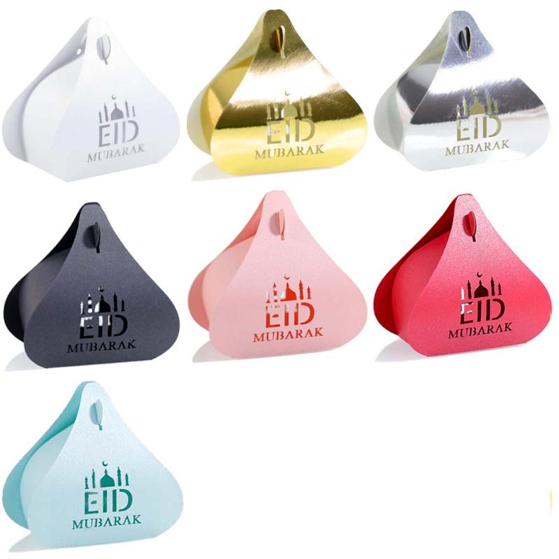 

Gift Wrap 9Pcs Small EID Mubarak Box Ramadan Decoration Biscuit Cookie Candy Islamic Muslim Festival Party Favors Supplies
