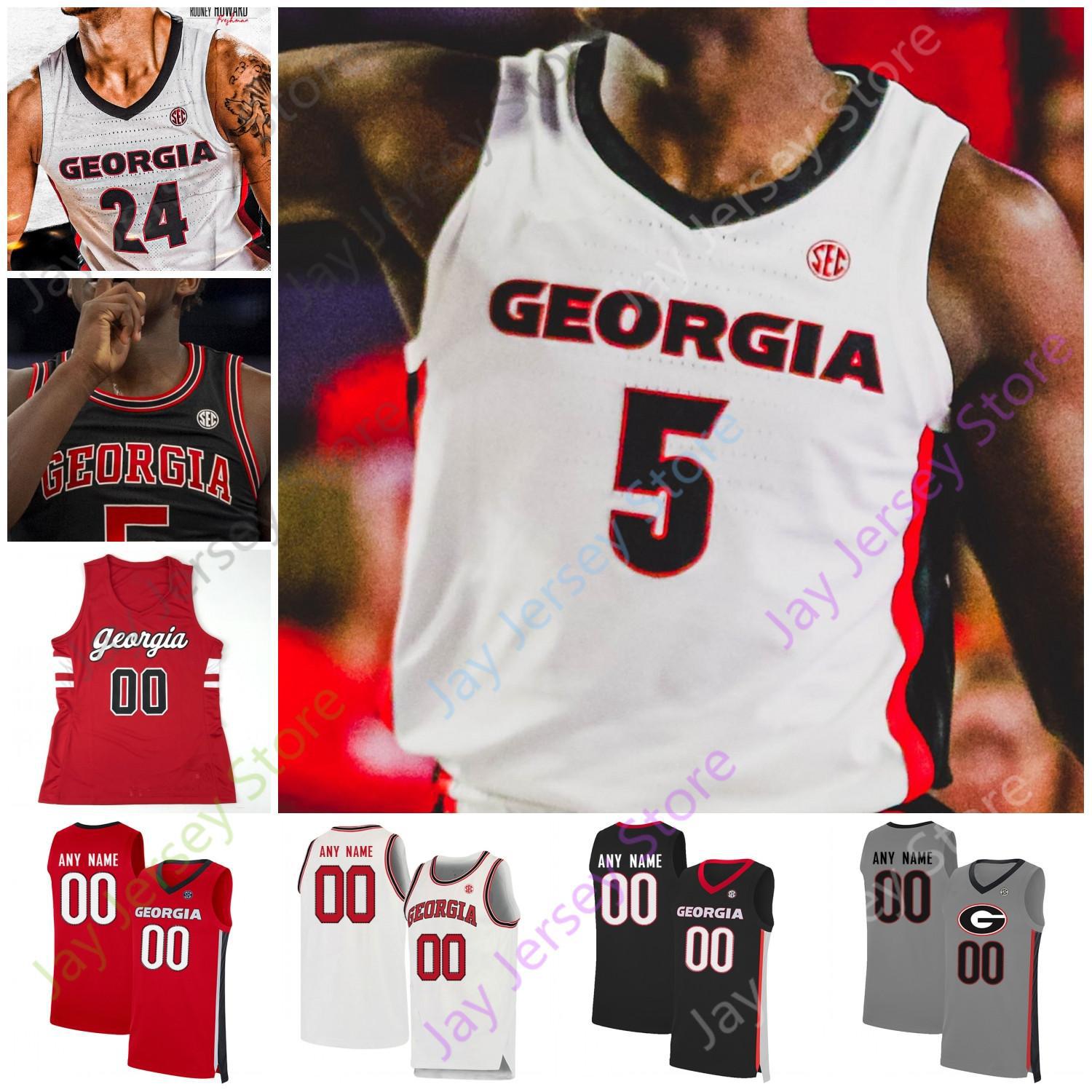

Georgia Bulldogs Basketball Jersey NCAA College Tye Fagan Christian Brown Jaykwon Walton Sahvir Wheeler Toumani Camara P.J. Horne, Black 2019