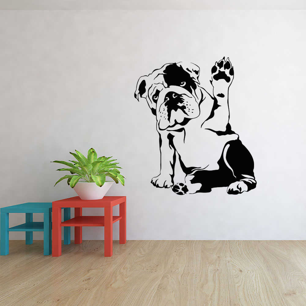 

English Bulldog Dog Pet Veterinary Grooming Salon Vinyl Wall Stickers Mural Room Decal Home Decor living room Art Poster Y0805