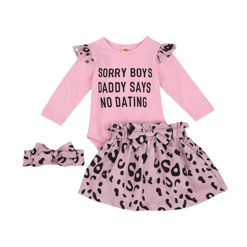 

Born Kid Baby Girl Leopard Clothes Set Long Sleeve Letter Bodysuit Top Skirt Eleagnt Cute Sweet Cotton Outfit 0-24M Clothing Sets, White