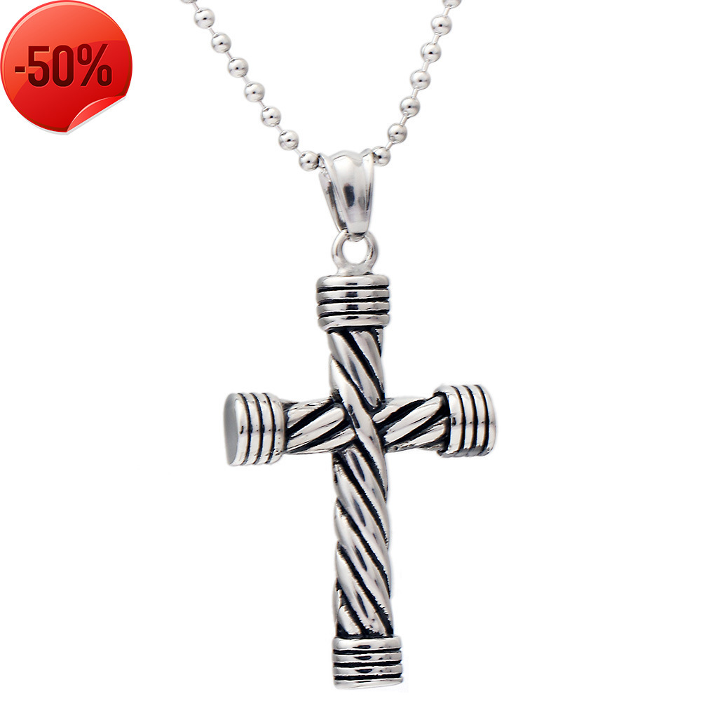 

New Jesus Cross titanium steel necklace personalized pendant high grade jewelry