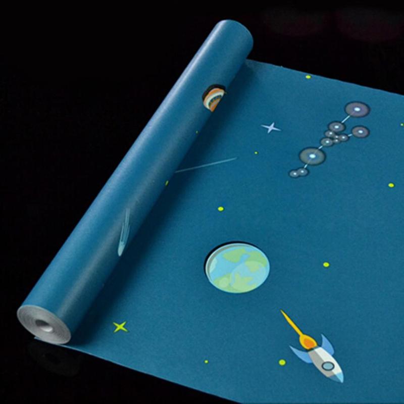 

Wallpapers Yazi Self-adhesive Kids Wallpaper For Children Room Bedroom Children's Wall Paper Planets Decoration
