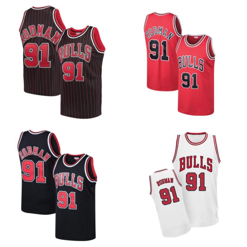 

Basketball jersey 91 Dennis Rodman, Black;red