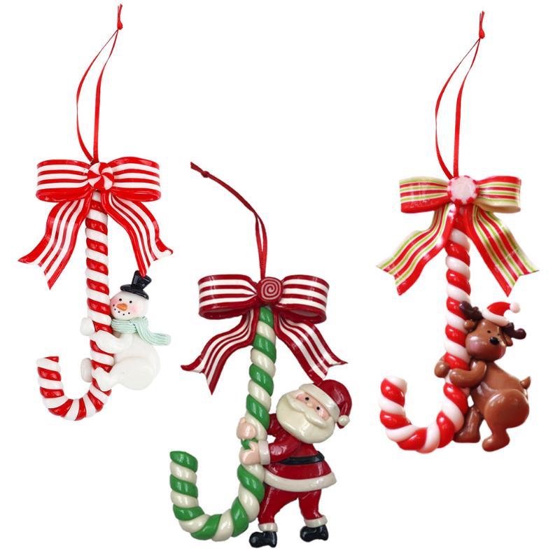 

Christmas Decorations 3pcs Tree Pendant Creative Ornaments Xmas Crutch Hanging