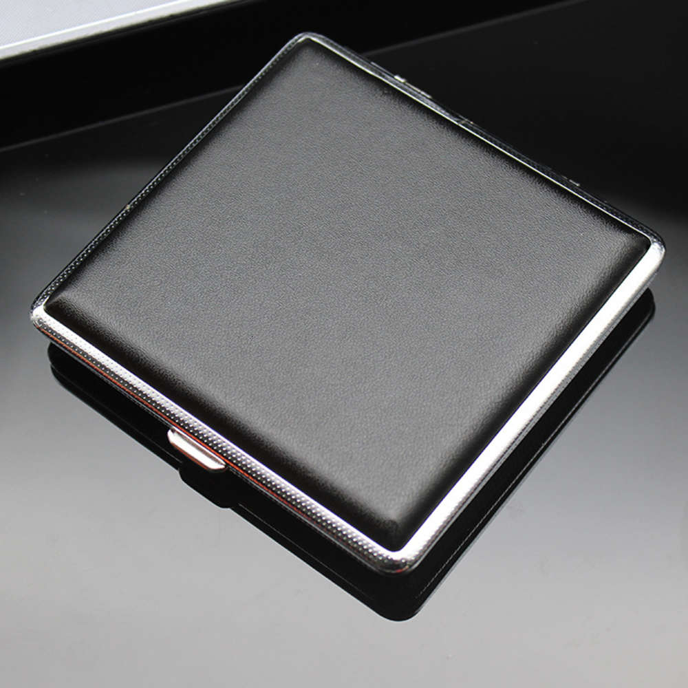 

Cigarette case Cigarette 20 pack ultra thin automatic elastic cap creative personalized flip metal leather portable cigarette case