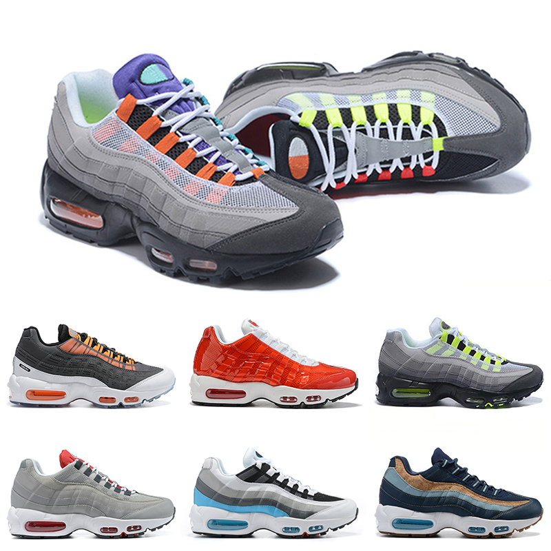 

2022 Wholesale 95s Running Shoes Worldwide Pack Airmaxs Triple Black White Off Neon Kim Jones Volt outdoor platform mens womens trainers sports sneakers, A#31 40-46 era safari