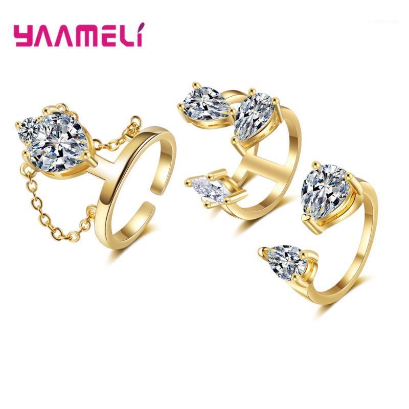 

Cluster Rings Personality Statement Punk Ring 925 Sterling Silver Zircon Men Women Birthday Party Fine Jewelry 2022 Accessories, Golden;silver