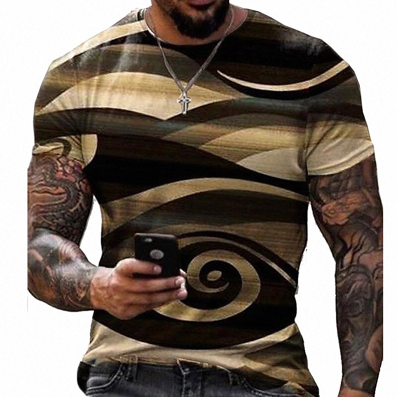 Tee-shirt unisexe Homme T-shirt T-shirt 3D Imprimer Imprimé graphique Stral Stripe Crêle Cou Daily Holiday Imprimé à manches courtes Tops Casual
