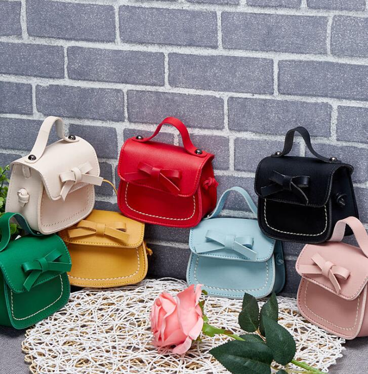 

bowknot Crossbody Bag Kids Designer Handbags Cute Coin Purses Single shoulder Purse Small Wallets princess Messenger Bags wmq877, 11*9*6cm