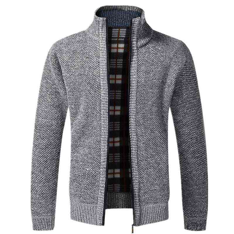 

AIOPESON 2020 Autumn Winter New Men's Jacket Slim Fit Stand Collar Zipper Jacket Men Solid Cotton Thick Warm Jacket Men Y1106, Wine