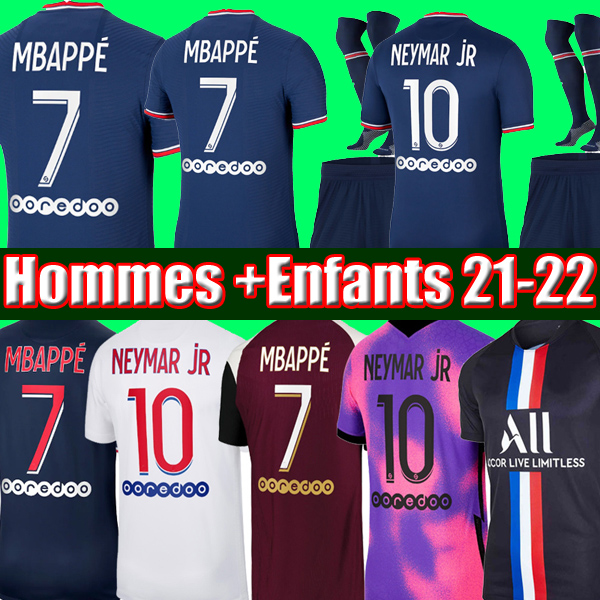 

Tops MBAPPE KEAN soccer jersey 21 22 Maillots de football shirts 2021 2022 MARQUINHOS VERRATTI KIMPEMBE men + kids kit uniforms enfants maillot de foot fourth, 19 20 kids 4th