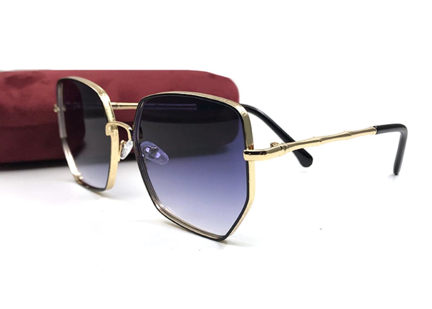 

Trendy Vintage Metal Woman Sunglasses Unique Irregular Shape Lenses Party Street Shooting Personalized Glasses For Female Oculos With Case
