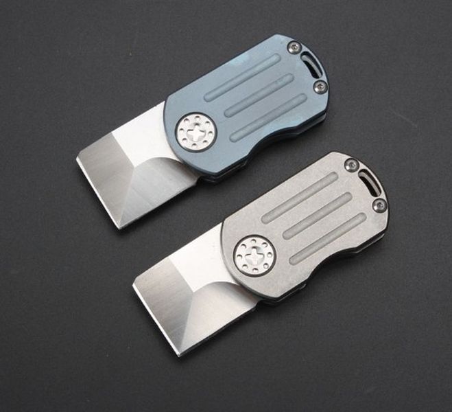 

Mini Keychain Pocket Folding Knife Fatty Blocks Cube Stonewashed S35VN Blade 61HRC Titanium Handle Tactical EDC Survival Tool Knives a1759