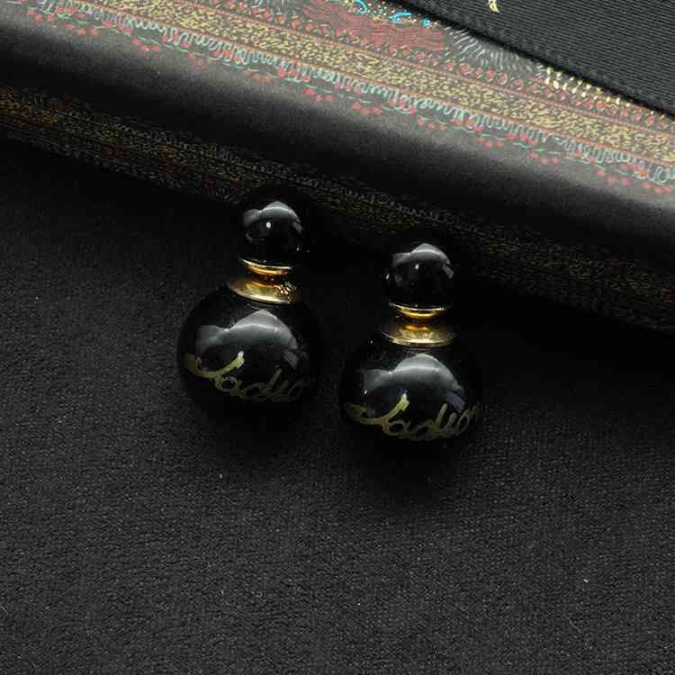 

Di Earrings Fashion Luxury Designer Jewelry Size d Home / Black Pearl Letter Symmetry Women's Atmosphere Net Red Live Broadcast Recomme, Golden