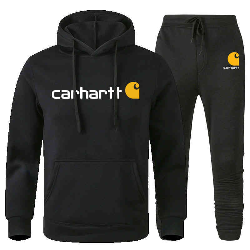 

new hart lettered print plush sweater set men's hoodie et straight, Gray