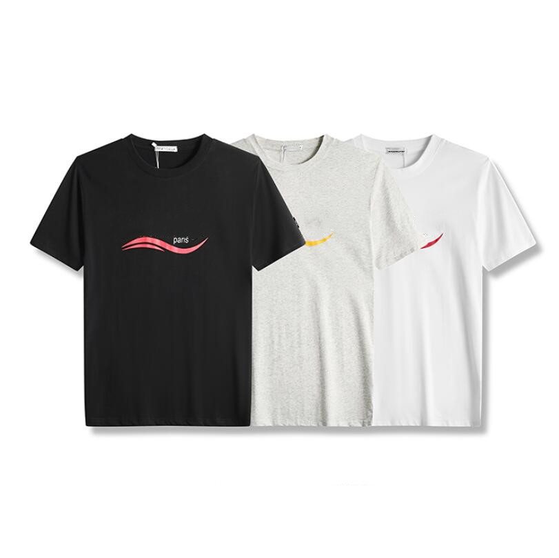 

2021 high quality men's casual T-shirt, fashionable high street printed women's T-shirt, men's and women's summer T-shirt, White;black